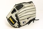 097512933285 Wilson Left Hand Throw Grey Black Leather Youth 097512933285 Wilson Left Hand Throw Grey Black Leather Youth