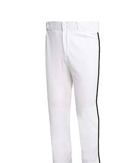 Adidas 194829629938 Icon Pro White-black Piping Open Hem Baseball Pants.size Youth S