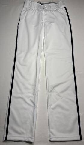 Gq9156 Adidas Icon Pro White With Black Piping Open Hem Baseball Pants Youth Boys Medium