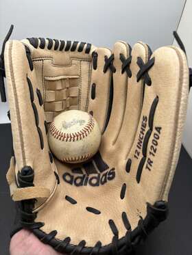 Tr1200a Adidas Baseball Softball Glove 12 Inch Rht Right Hand Throw Black And Tan