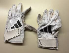 Ytb619-wht Adidas Youth S Trilogy Climalite Batting Gloves White Gray Leather Palm New Ytb619-wht Adidas Youth S Trilogy Climalite Batting Gloves White Gray Leather Palm New
