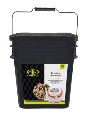 Baden Sports Inc. 445030070099 Athletic Works 9-inch Leather Baseball With Bucket 2 Dozen