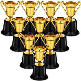 Bedwina 850054730329 Gold Trophy Award Cups - Pack Of 12 Bulk 5 Inch Plastic Mini Trophies Fo