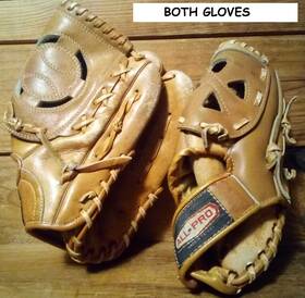 Pw-693 Big Sport & All Pro 23-8 Inch Adult Model 224 And Pee-wee Baseball Gloves L Pw-693 Big Sport & All Pro 23-8 Inch Adult Model 224 And Pee-wee Baseball Gloves L