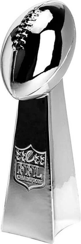 Chamba Supply 445031536518 Spire Designs Fantasy Football Trophy - Chrome Replica Championship Fir