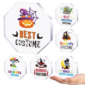 Qiy-cinnvoice-2001 Cinnvoice 6 Pcs Halloween Acrylic Award 3.94ftft Costume Trophy Plaques Hallowe