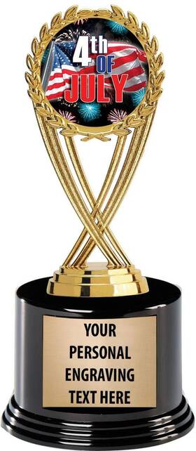 Crown Awards Az-trec70k10pr 4th Of July Trophies With Custom Engraving 7.25 Inch Personalized Fourth July
