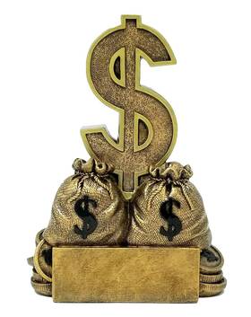Cm-98165 Decade Awards Dollar Sign Trophy - 6 Inch Tall Stack Of Money Award Engraved Place On R Cm-98165 Decade Awards Dollar Sign Trophy - 6 Inch Tall Stack Of Money Award Engraved Place On R