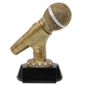 Cm-99501 Decade Awards Microphone Trophy - Celebrate Their Voice With A Golden Mic Award For Announc