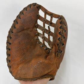 61-062 Denkert Vintage 30s 40s Model Rudy York Lht First Basemans Glove Mitt