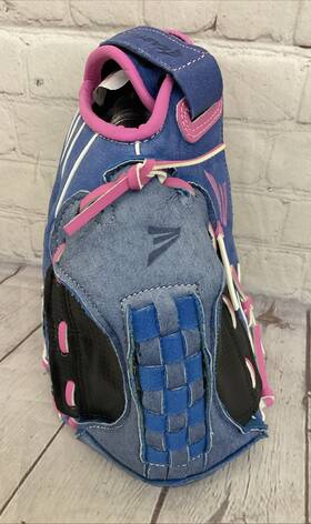 Easton 885002381483 Natural Series Youth Leather Fast-pitch Baseball Glove 12 Inch Blue Pink