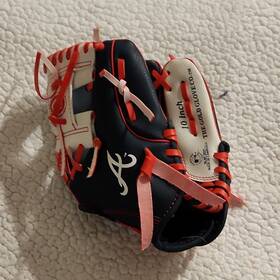 Easton Eblc5 10 Inch Youth Baseball Glove Rht Leather Laced Web Navy/white/red