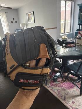 Pmx400b Easton Leather 14 Inch Baseball Softball Glove Black Tan 5 Finger