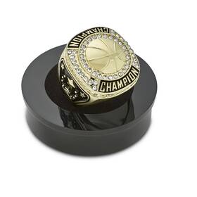 Express Medals 680083541234 Champion Gold Basketball Ring With Display Neck Chain And Stand - 12 Pack
