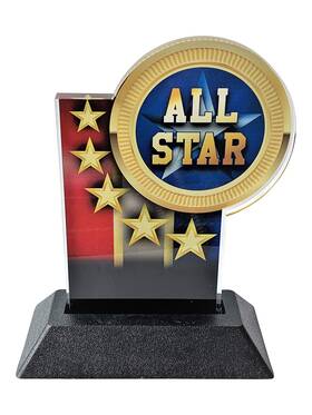 Fba-emacr02-acab Express Medals 6 Inch Full Color Acrylic All Star Trophy Award Plaque Gift
