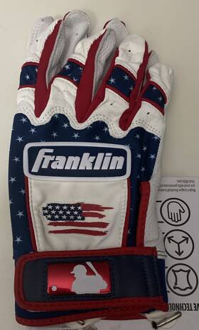Franklin 025725592241 Jewel Event Adult Batting Glove July 4th Red White And Blue Sz Large New