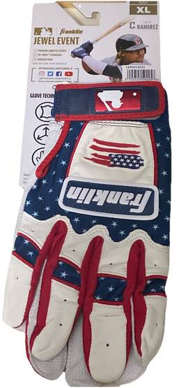 Franklin 025725592258 Jewel Event Adult Batting Glove July 4th Red White And Blue Sz Xlarge New