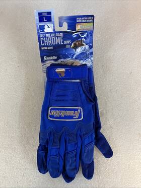 20576f4 Franklin Cfx Pro Full Color Chrome Batting Gloves Blue Adult Large New