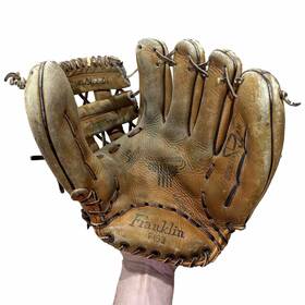 F153 Franklin Vintage Brown Leather Baseball Glove Flexomatic Horse And Cowhide