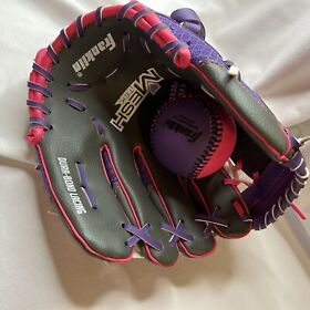 Franklin Mesh Tek 9.5 Right Hand Purple Tee Ball Baseball Glove And Franklin Mesh Tek 9.5 Right Hand Purple Tee Ball Baseball Glove And