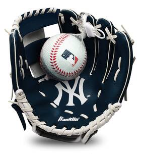 76099f10 Franklin Sports Kids New York Yankees Tee Ball Glove And Foam Set