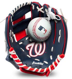 76099f31 Franklin Sports Washington Nationals Kids Tee Ball Glove And Foam Set