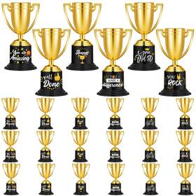 Uan-fulmoon-568 Fulmoon 24 Pack Award Trophies Plastic Gold Trophy Awards And Kids Funny Gol