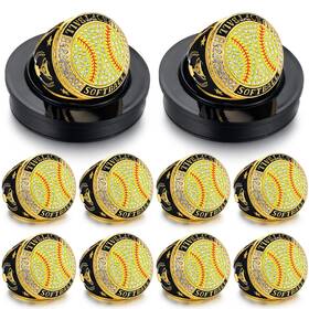 Ep-highergo-0861 Highergo 10pcs Softball Soccer Baseball Mvp Championship Trophy Ring With Display Neck Ep-highergo-0861 Highergo 10pcs Softball Soccer Baseball Mvp Championship Trophy Ring With Display Neck