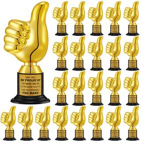 Ep-highergo-911 Highergo 24 Pcs Thumbs Up Award Trophies 5 Inch Plastic Gold Trophy Cups Bulk For Staf