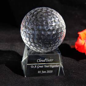 Jkk Sale 705377881398 Bersauji Crystal Golf Ball Trophy Free Engraving Personalized Award F