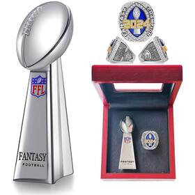 2024trophies-l13 Lange Home 2024 Fantasy Football Trophy Set 4 Inches Chrome Replica For Champions