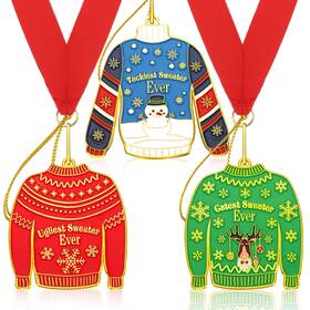 Hic-loetere-39 Loetere 3 Pcs Ugly Xmas Sweater Medal Award 2.2 X 2.5 Inch For Party Dec Hic-loetere-39 Loetere 3 Pcs Ugly Xmas Sweater Medal Award 2.2 X 2.5 Inch For Party Dec