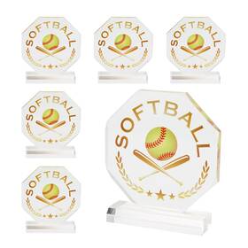 Lxmxgk 792671499084 6 Pcs Acrylic Softball Trophy Award Sports Contest Plaques Trop