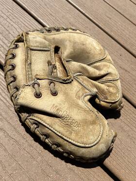 G185 Macgregor Baseball Catchers Mitt Del Crandall Glove Catcher Vintage Leather