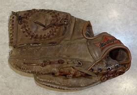 Tb4l Macgregor Baseball Glove Greg Lusinski Autograph 13 Inch Mitt Leather Crown Lht