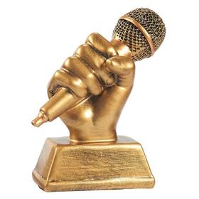 Maplefield 843128165271 Golden Microphone Trophy - Durable Resin Construction And Awa Maplefield 843128165271 Golden Microphone Trophy - Durable Resin Construction And Awa