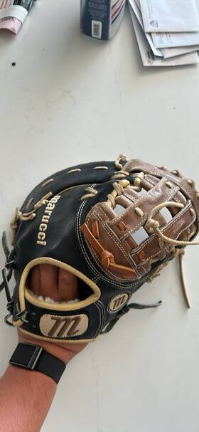 Marucci Mfg2cpb125l 12.5 Leather Baseball Glove H-web Left Hand Throw Padded Black/brown