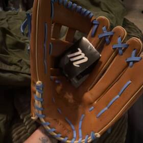Marucci Mfgoxb1275l Oxbow 12.75in Lefty M Type Leather Baseball Glove Brown/blue- Mfgpox78r3