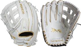 Miken 658925043390 Pro Series Slowpitch Softball Glove 13.5 Inch - H-web Left Hand Throw Whit Miken 658925043390 Pro Series Slowpitch Softball Glove 13.5 Inch - H-web Left Hand Throw Whit