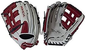 Miken Pro Series Slowpitch Softball Glove 13 Inch White Red Left Hand Throw
