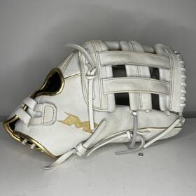 Pro135wg Miken Gold Pro White Slowpitch Glove 13 Inch With Trim Right Hand Throw