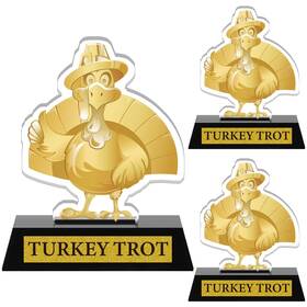 Jaf-misdary-0959 Misdary 3 Pcs Thanksgiving Turkey Trophies 5.3 Inch Gold Acrylic Trot Trophy Funny