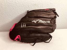 1105f1 Mizuno Jenny Finch Gpp Black / Pink Leather Softball Glove Mitt Lht 11 Inch