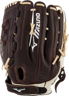1300f3 Mizuno New Franchise Fastpitch Glove 13 Inch Fielding Brown/white Lht 1300f3 Mizuno New Franchise Fastpitch Glove 13 Inch Fielding Brown/white Lht
