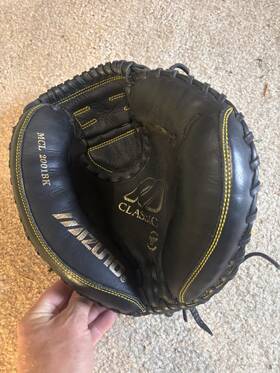Mizuno 2001bk Classic 34 Inch Catcher S Mitt Leather Black Mcl2001bk Baseball/softball