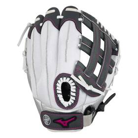 313357.f091.11.1150 Mizuno Girls Prospect Finch Youth 11.5 Inch Ages 9-10 White/grey Trident Web