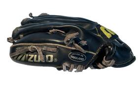 446-0424 Mizuno Vtg Baseball Glove Mpc107 10.75 In Vflex Power Close Black Leather Rht