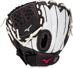 Mizuno 889961228919 Prospect Finch Youth Size 11 Inch Ages 7-8 Left Hand Throw White/black/pink