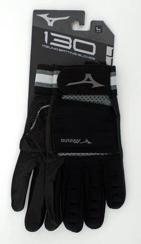 Mizuno B-130 Baseball Batting Gloves Mens Large Black