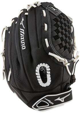 B07rtyqdq2 Mizuno Girls 12.5 Inch Baseball Glove Black White Tartan Flex Web